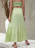 BEACH SOLID CCOLOR FLOUNCE SKIRT