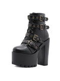 RIVET THICK-SOLED HEEL BOOTS