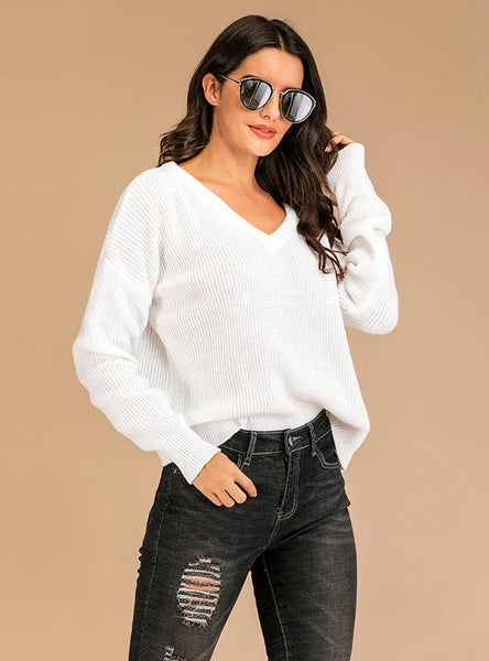 PULLOVER V-NECK LOOSE SWEATER
