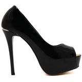 Stunning Patent Leather Peep Toe Shoes