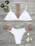 Padded Macrame Fishnet Bikini Set
