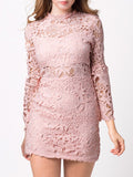 Cut Out Flare Sleeve Lace Dress