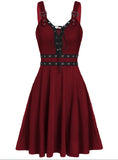 Adorable Lace-up Mini Milkmaid Dress