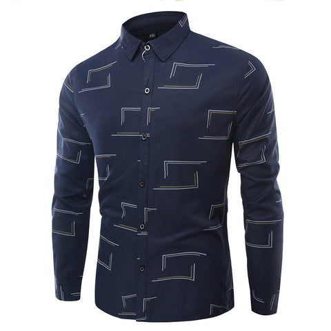  Long Sleeve Designer Shirts for Men Stylish Slim Printing Button Up