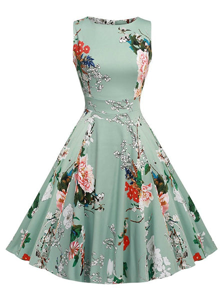 Floral Print Summer Dress Women 2018 Sleeveless 