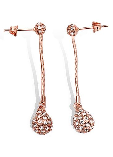 Fashion Trendy Karat Rose Gold Plated  Stud Earrings 