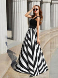 Split-joint Sleeveless Evening Dress
