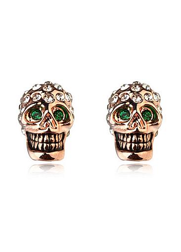 Popular Chic Skull Alloy Ear Studs With Rhinestones