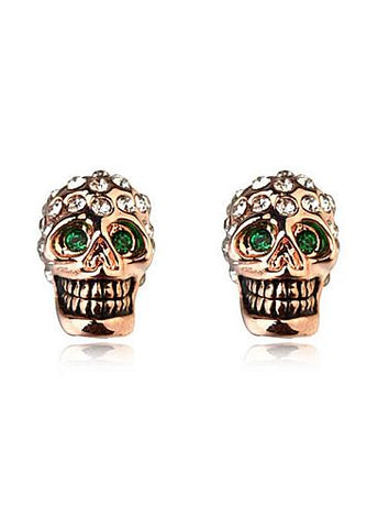 Popular Chic Skull Alloy Ear Studs With Rhinestones