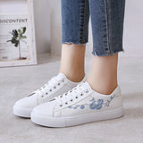 Fashion Embroidery Ribbon Floral Skate Shoes