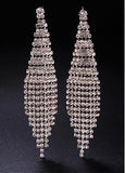 Fashion Micro Pave AAA Zirconia Platinum Plated Chandelier Earrings