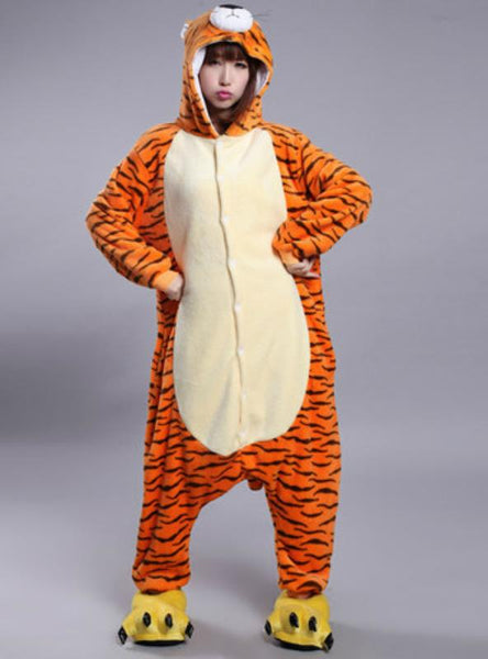 ANIMALS CONJOINED PAJAMAS TIGER FLANNEL FOR WOMEN