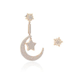 Hot Sale Full Drill Star Moon Ear-Hook Stud Earrings