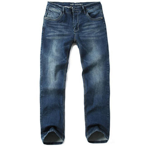 Straight Mid-Rise Denim Jeans For Men Casual Loose Fit Lightweight Leg 