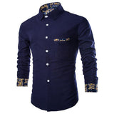 Printing Designer Shirts for Men Casual Stylish Stitching Button Up 