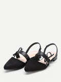 Cheap Point Toe Flats With Bow