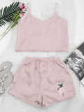 Floral Patched Cami Top and Shorts Set