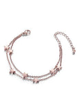 Fashion Stars Rose Gold Titanium Steel Double Layered Bracelet 