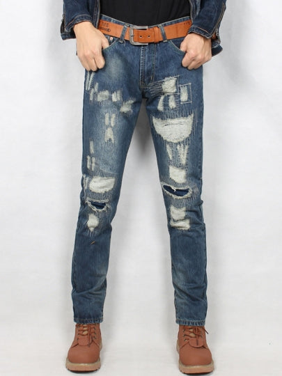 Men's Jeans Hole Straight Vogue 