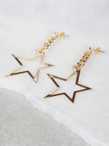 Fashion Star Chain Link Earrings GOLD