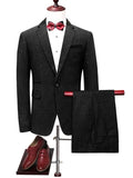 Solid Color Slim Men's Dress Suit Notched Collar One Button 