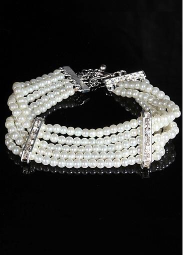 Popular Bracelets With Rhinestones & Pearls Captivating Alloy 