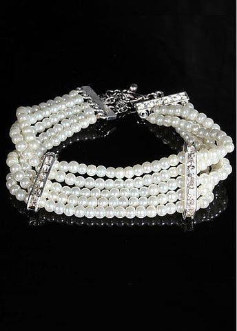 Popular Bracelets With Rhinestones & Pearls Captivating Alloy 