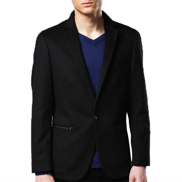 Coats Blazers for Men Black Classical Stylish Woolen Slim 
