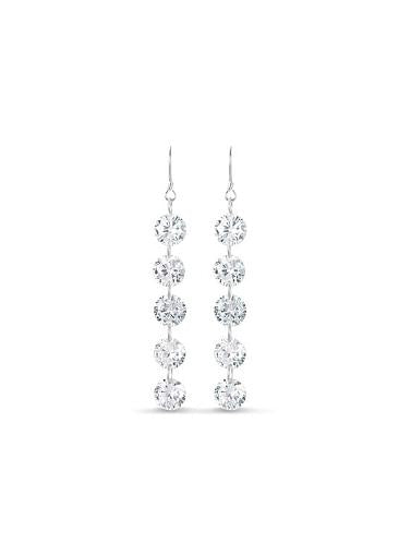 AAA Zircons, Silve Sterling Silver Hook Earrings