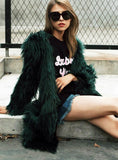 Women Winter Thick Warm Fluffy Faux Fur Coat 