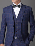 Formal Men's Suit with Mini Check