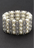 Fashion Bracelets With Rhinestones & Pearls Graceful Alloy