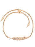 Fathion Leaf-Shaped Rhinestone Chain Tie Bracelet