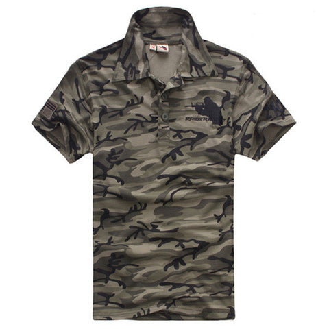 Cotton Polo Short-sleeved T-shirt Outdoor Army Camouflage 