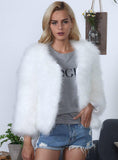 Women Leisure Coat Female Faux Fur Ostrich Hair 