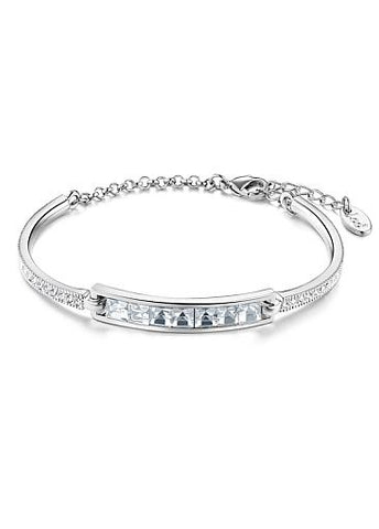 Micro Pave AAA Zircon Platinum Plated Alloy Bracelet
