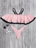 Cami Ruffles Padded Thong Bathing Suit