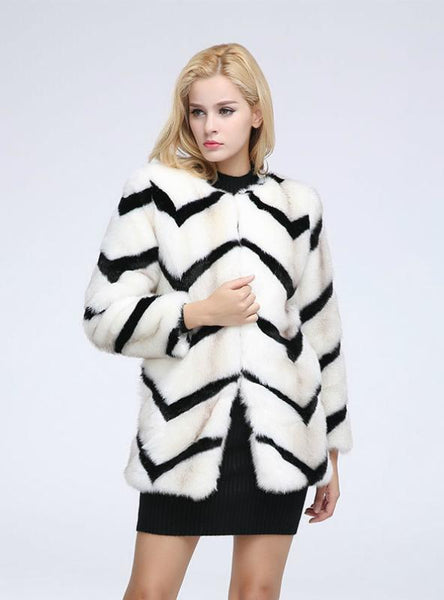 Women Imitation Mink Medium And Long-Sleeved Fur Coat