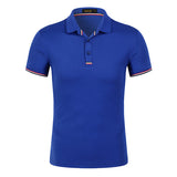 Short Sleeve Casual Polo Shirt Mens Fashion Solid Color Lapel 