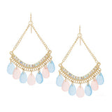 Cheap Hoop Drop Earrings With Colorful Drops