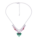  Link Chain Necklace Christmas Leaf Colorful Square