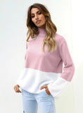Women Loose Fitting Long Sleeved Sweater High Collar Sweater