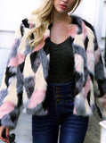 New Fur Like Coat Contrast Short Coat For Women 