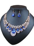 Fathion Multicolor Drop Crystal Necklace Sets