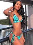 Tropical Print String Bikini Set