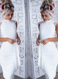 White Knee-Length Bodycon Slim Elegant Club Casual Dress