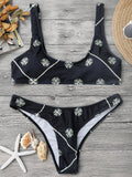 Scoop Neck Bralette Thong Bikini Set