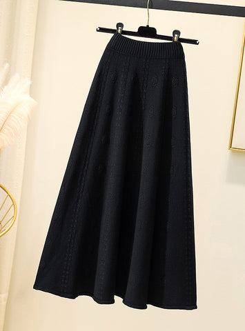 Wool Casual High Waist Skirt