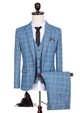 Formal Men's Suits with Large Check
