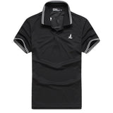 Turn down Collar Short Sleeved Polo Shirts Summer Quick Dry Striped 